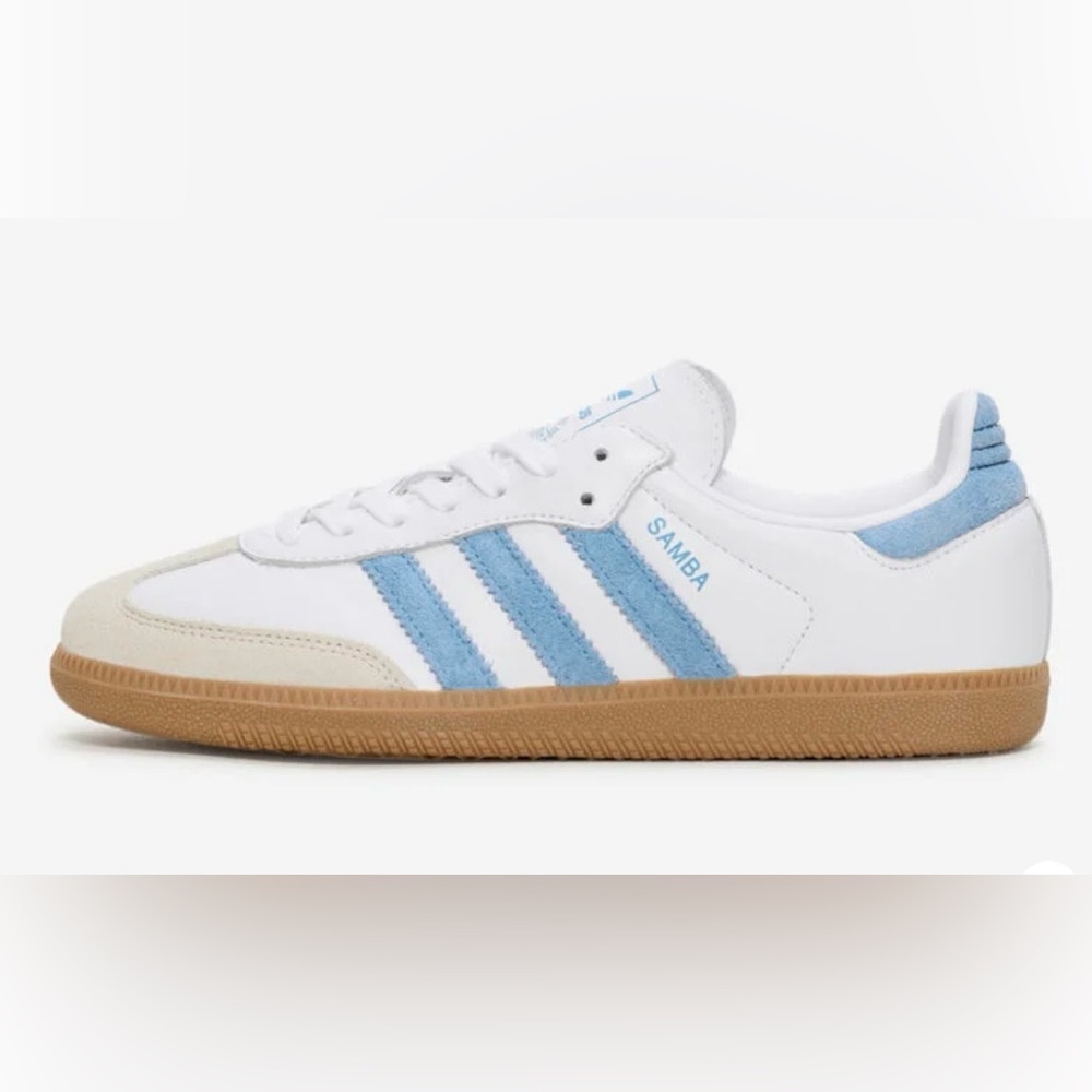 Adidas Samba OG Sneakers in White/Blue. Size 7 Brand New w/ Tags and Extra Laces